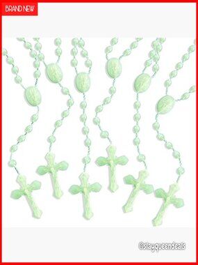 100 Pack Plastic Rosary Necklaces, 17 Inch Bulk Prayer Beads